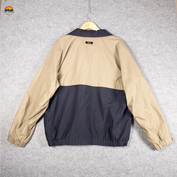 Claiborne Bomber Jacket Tan Blue Long Sleeve Full-Zip Jogger Men's Size Large - Picture 2 of 15